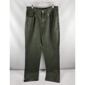 Bare Fox Jeans Mens 36 Green Vintage Straight Leg Denim (36x32)